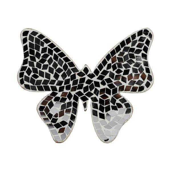 6" Mosaic Butterfly, White