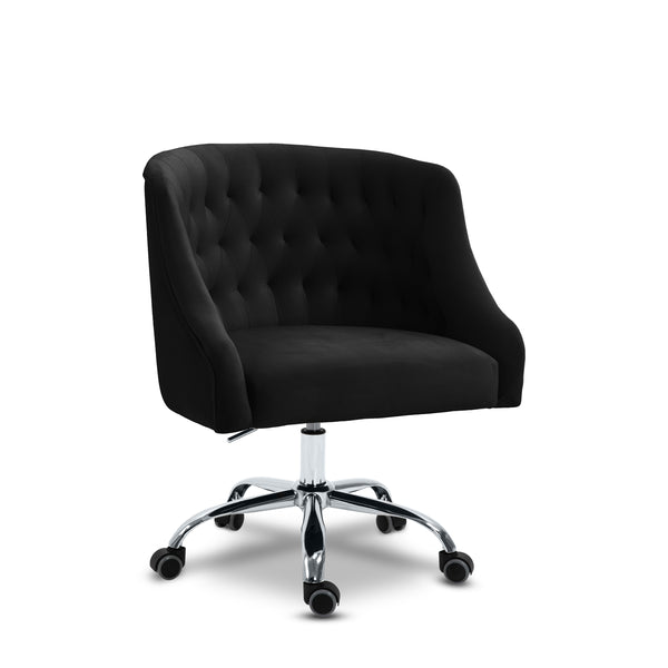 Arden Black Velvet Office Chair