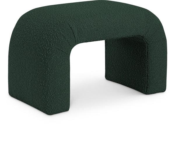 Niagara Green Boucle Fabric Bench