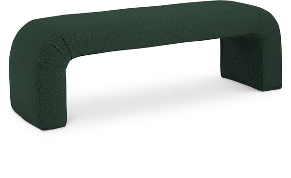 Niagara Green Boucle Fabric Bench