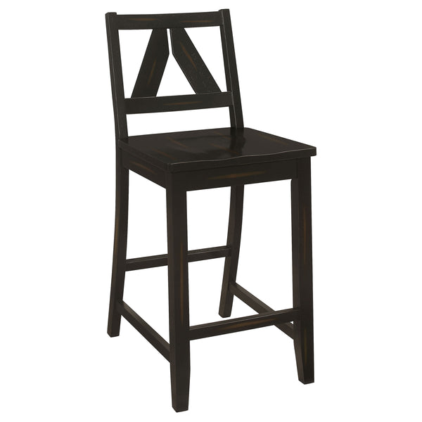 Bairn Counter Height Stools Black Sand with Low Back (Set of 2)