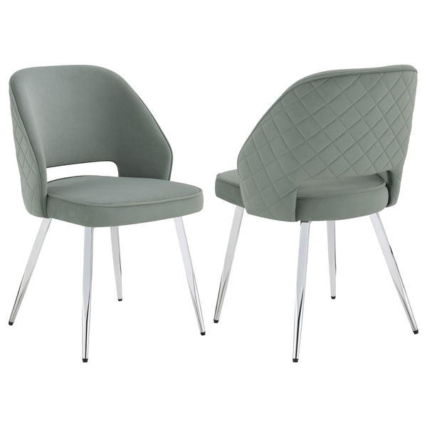 Hastings Upholstered Dining Chairs with Open Back (Set of 2) Grey and Chrome