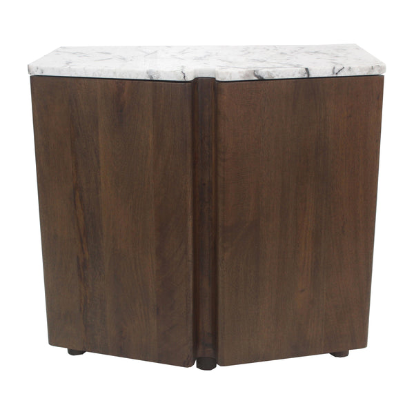 Wood, 32x30 Marble Top Sideboard, Dark Brown