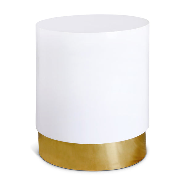 Deco White/Gold End Table