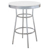 Theodore Round Bar Table Chrome and Glossy White