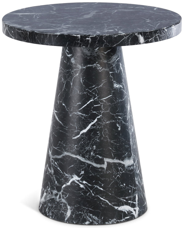Omni Black Faux Marble End Table