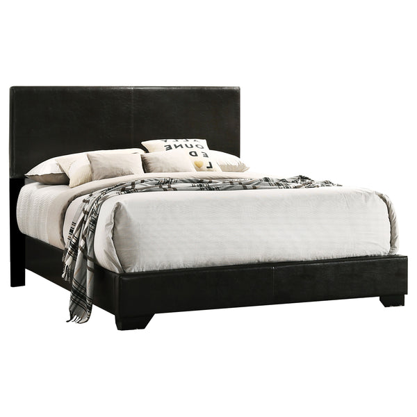Conner Queen Upholstered Panel Bed Black