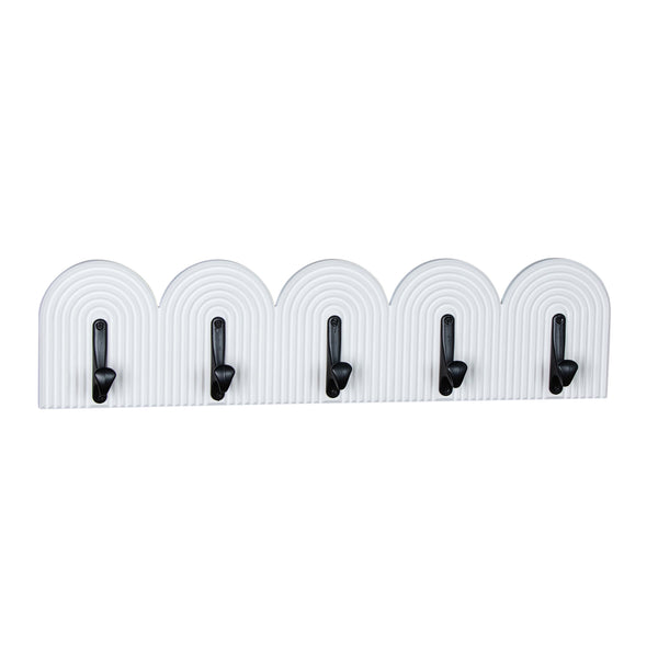 24" 5-arch Wall Hooks, White