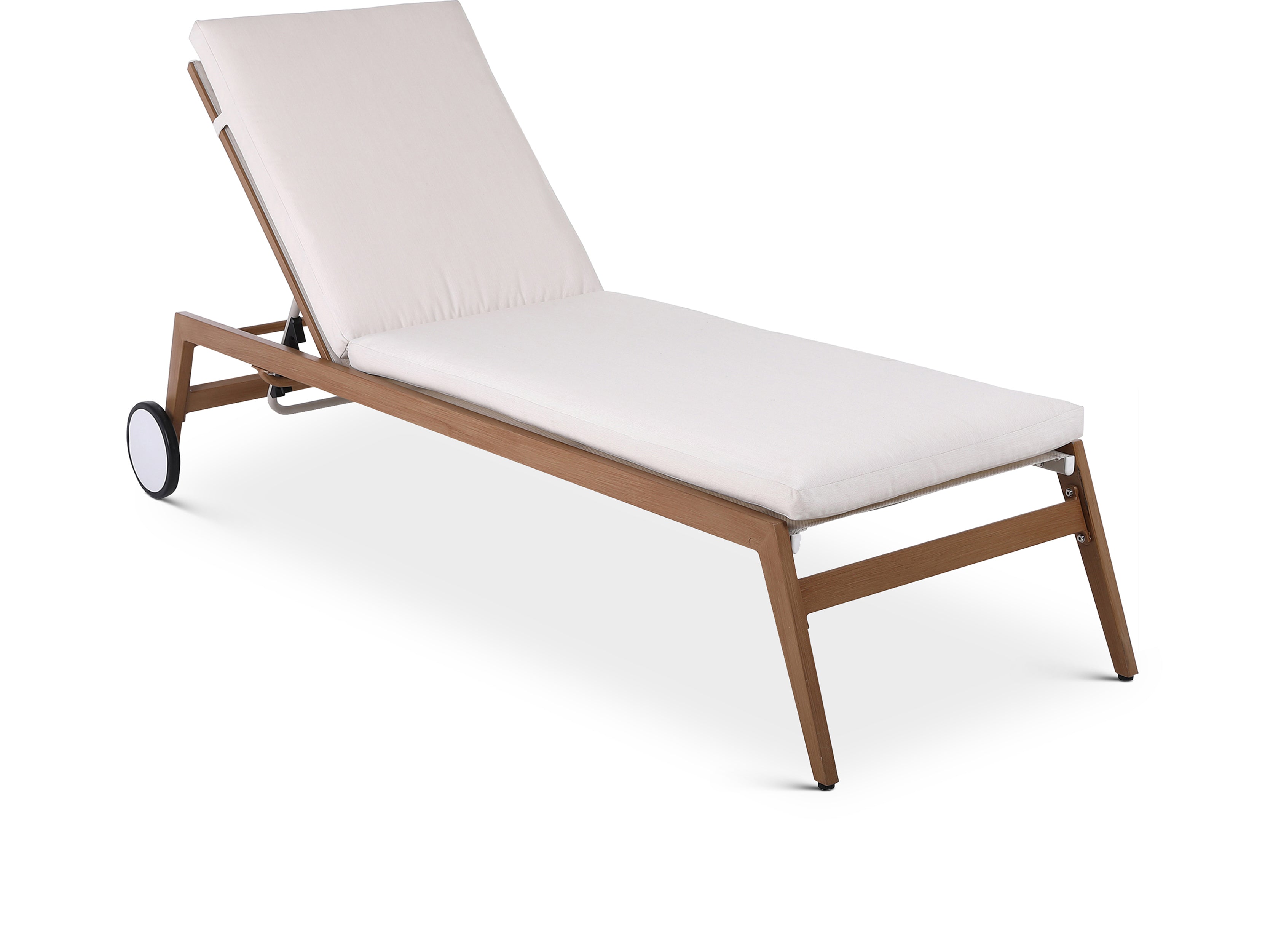 Maui Cream Water Resistant Fabric Outdoor Patio Lounger