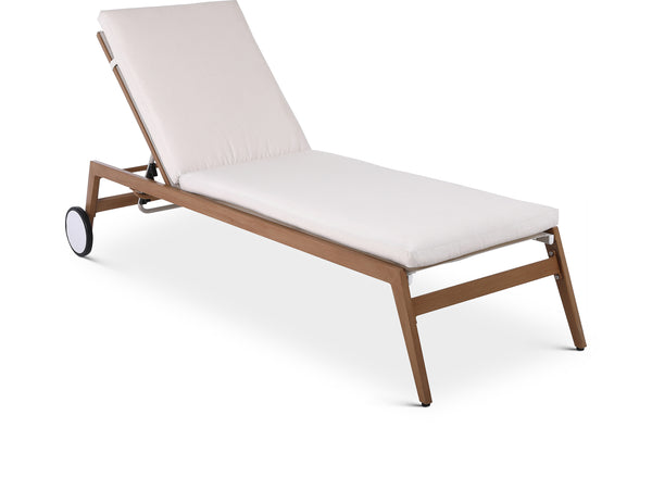 Maui Cream Water Resistant Fabric Outdoor Patio Lounger