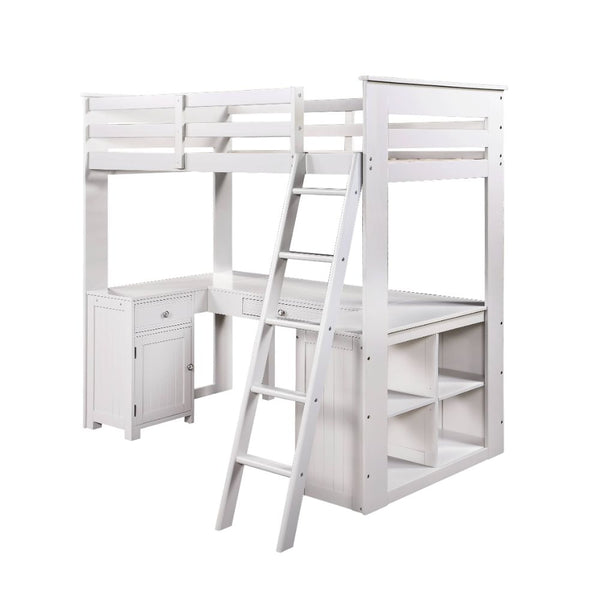 Ambar Twin Loft Bed W/Desk & Bookcase & Chest