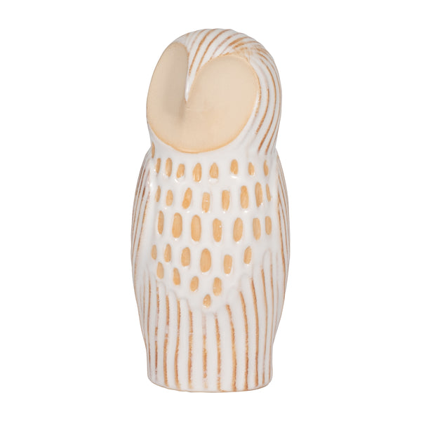 Cer, 8" Perched Owl, Ivory