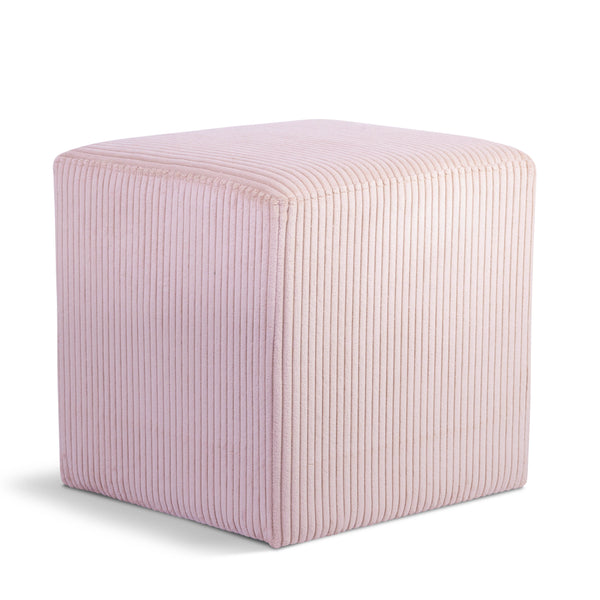 Roy Pink Microsuede Fabric Ottoman/Stool