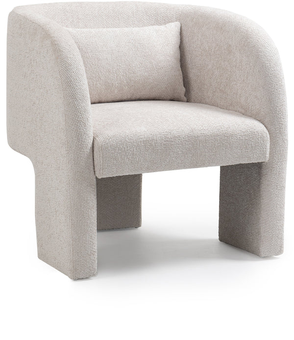 Sawyer Cream Chenille Fabric Accent Chair