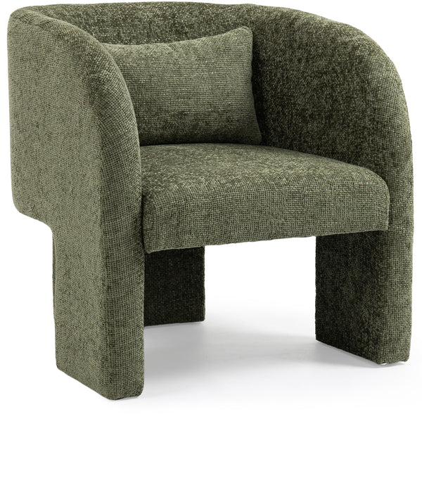 Sawyer Green Chenille Fabric Accent Chair