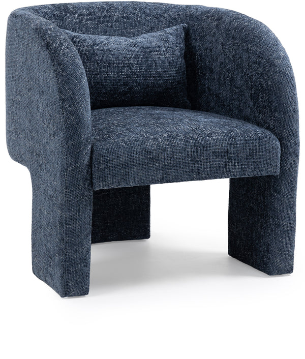 Sawyer Navy Chenille Fabric Accent Chair