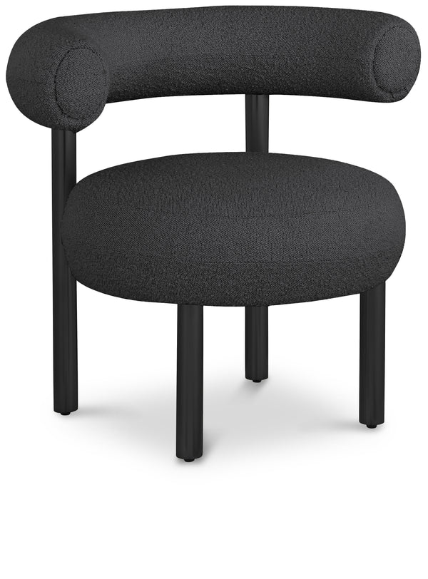 Bordeaux Black Boucle Fabric Accent Chair