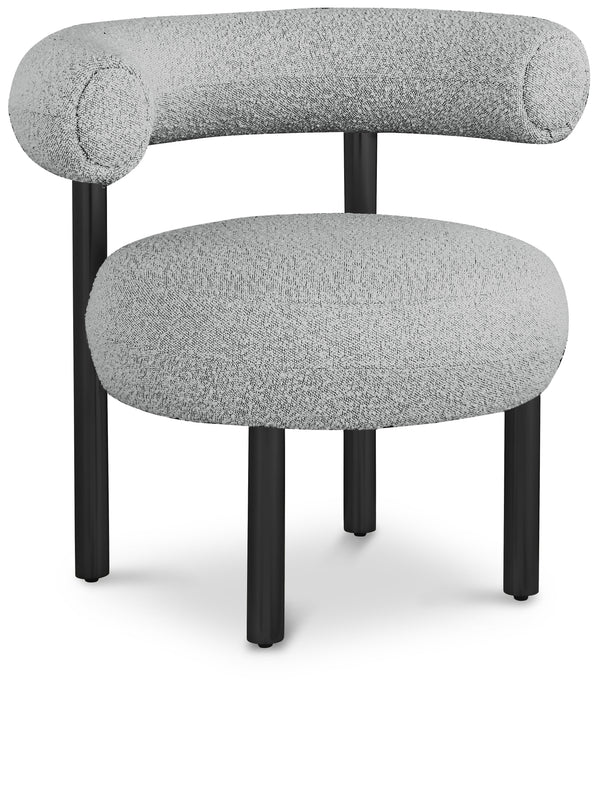 Bordeaux Grey Boucle Fabric Accent Chair