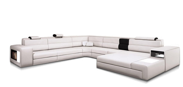 Bonded Leather Polaris Sectional Sofa in White
