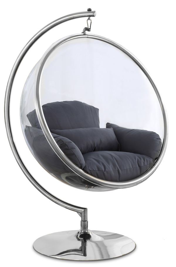 Luna Grey Durable Fabric Acrylic Swing Chair