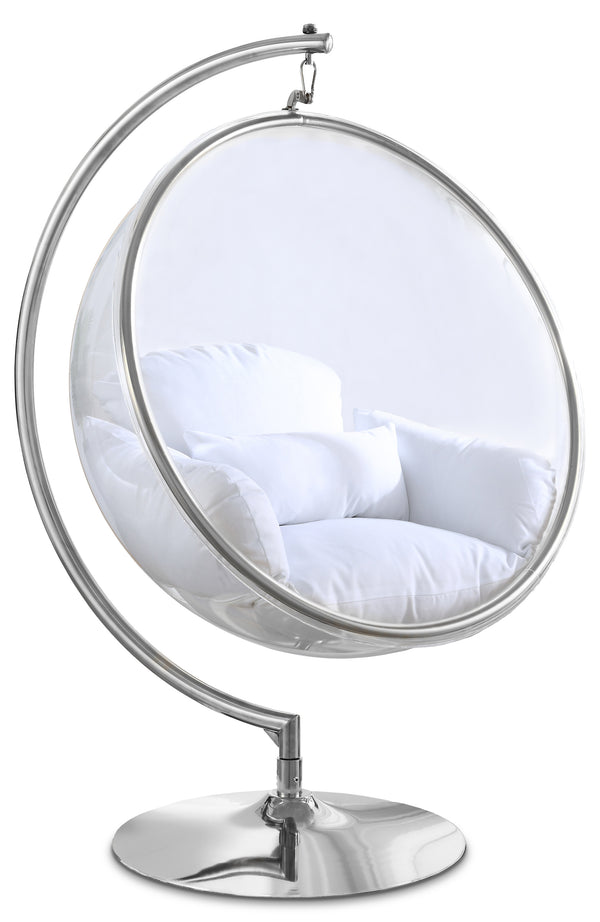 Luna White Durable Fabric Acrylic Swing Chair