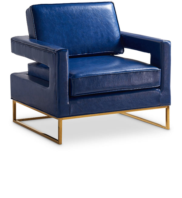 Amelia Navy Vegan Leather Accent Chair