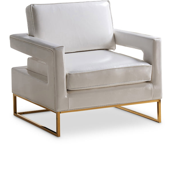 Amelia White Vegan Leather Accent Chair