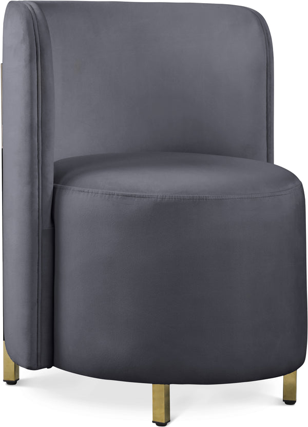 Rotunda Grey Velvet Accent Chair