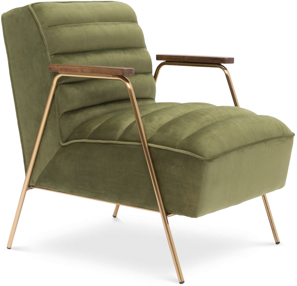 Woodford Olive Velvet Accent Chair