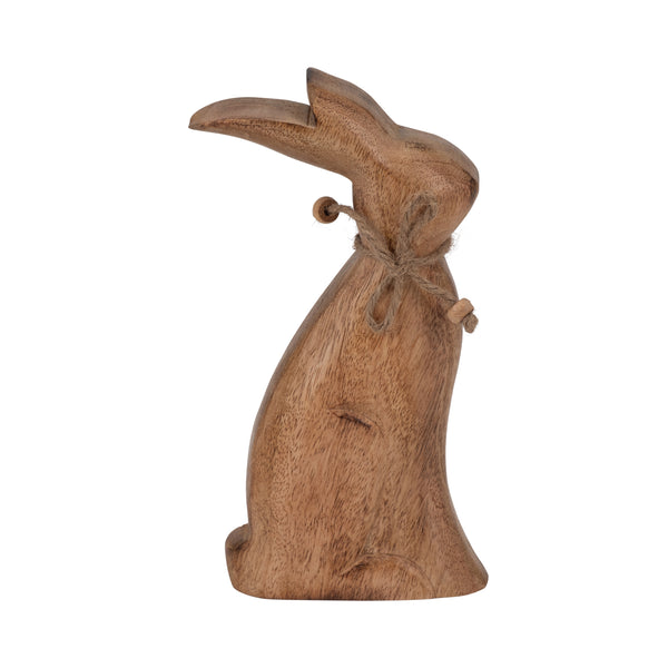 Mango Wood, 8" Rabbit, Brown