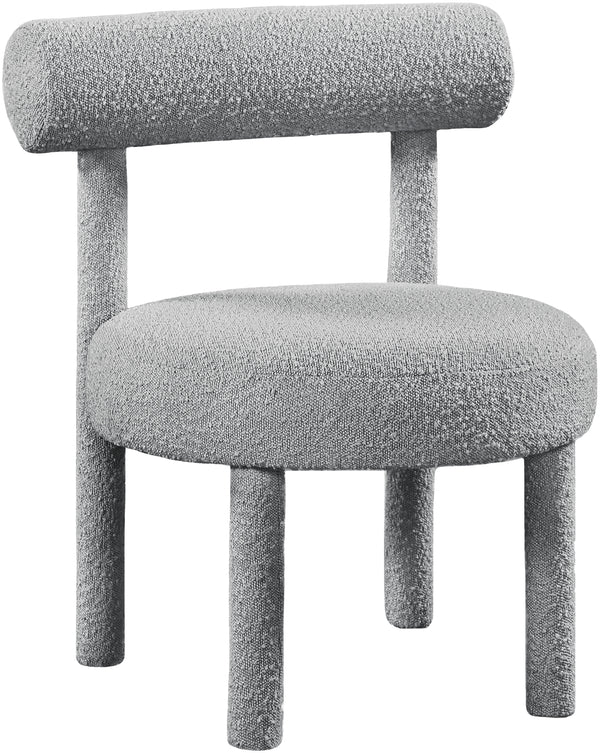 Parlor Grey Boucle Fabric Accent Chair