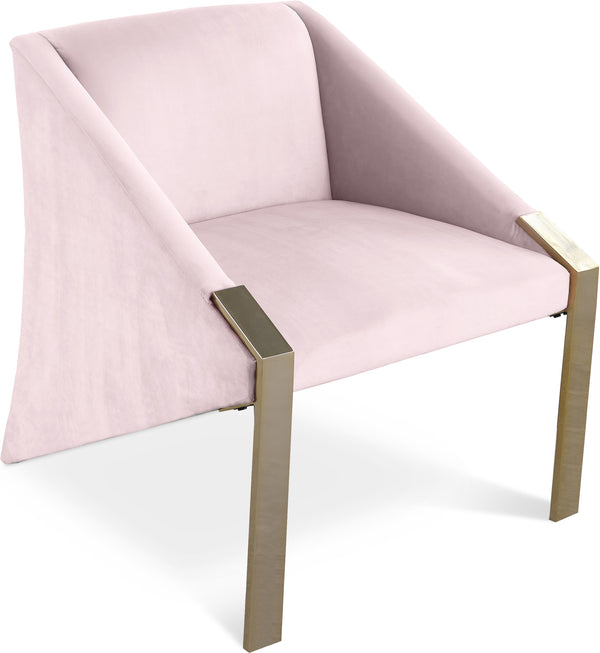 Rivet Pink Velvet Accent Chair