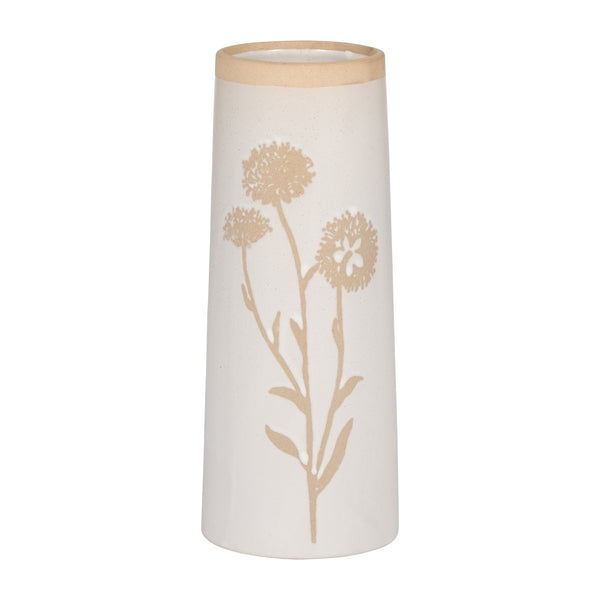 Cer, 10" Dandelion Vase, Ivory