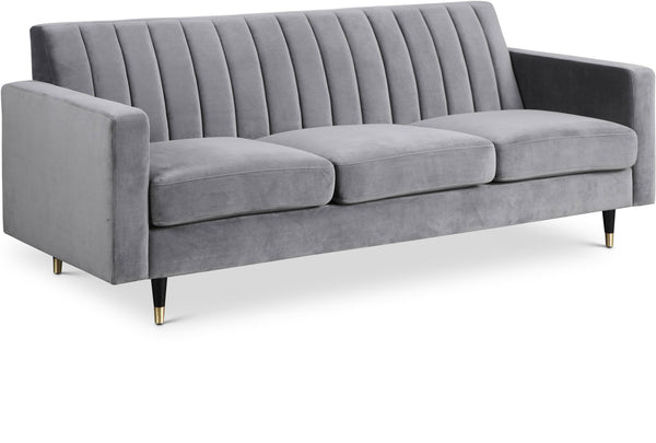 Lola Grey Velvet Sofa