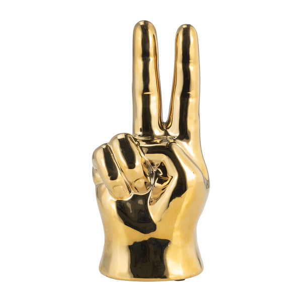 8" Peace Sign, Gold