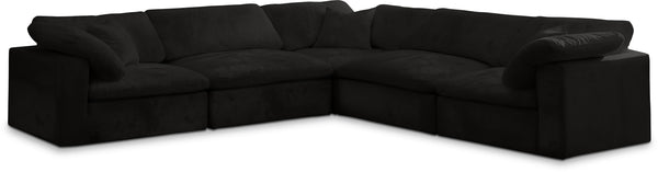 Cozy Black Velvet Comfort Modular Sectional