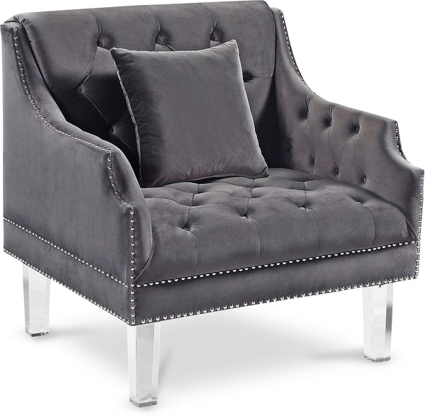 Roxy Grey Velvet Chair