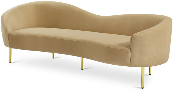 Ritz Camel Velvet Sofa
