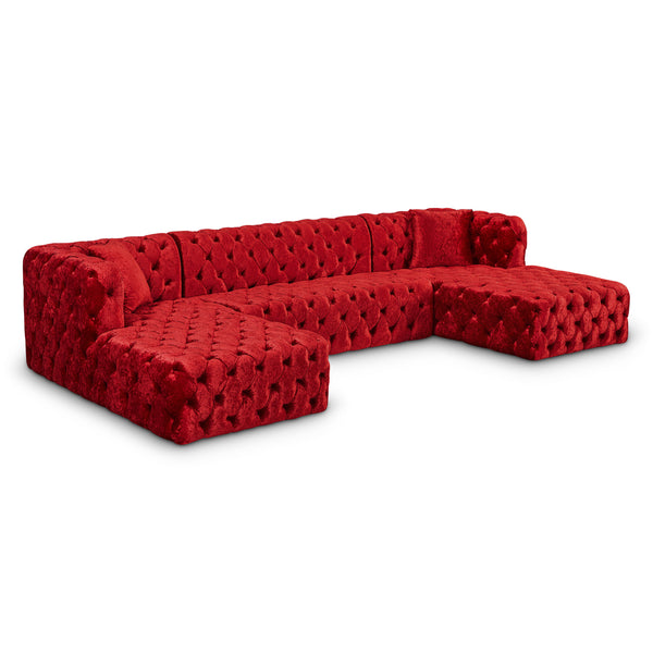 Coco Red Velvet 3pc. Sectional (3 Boxes)