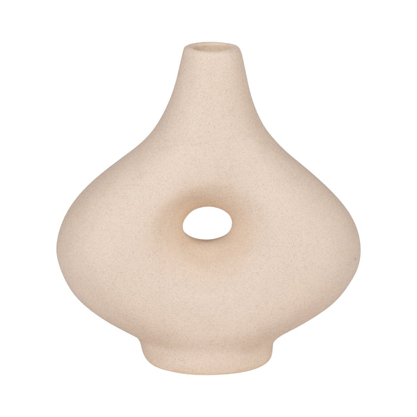 Cer, 7" Short Open Cut-out Nomad Vase, Ivory