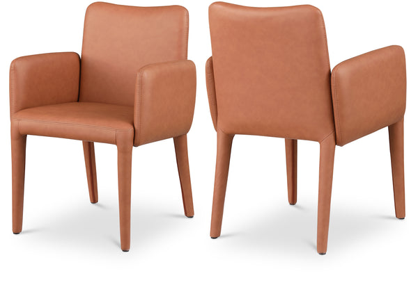 Pelle Cognac Vegan Leather Accent/Dining Chair