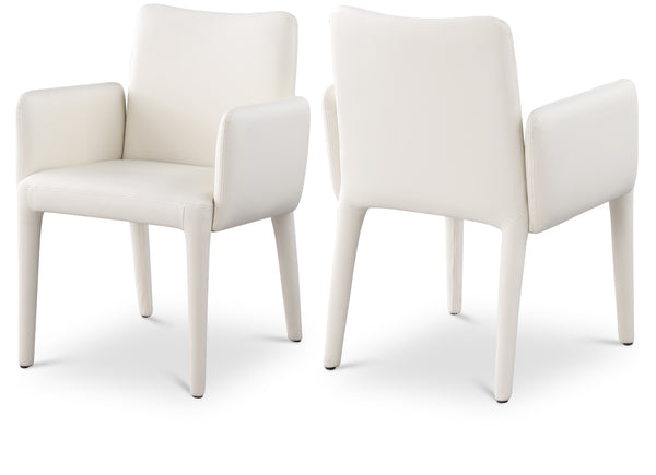 Pelle Cream Vegan Leather Accent/Dining Chair
