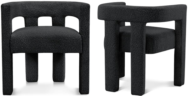 Athena Black Boucle Fabric Accent/Dining Chair