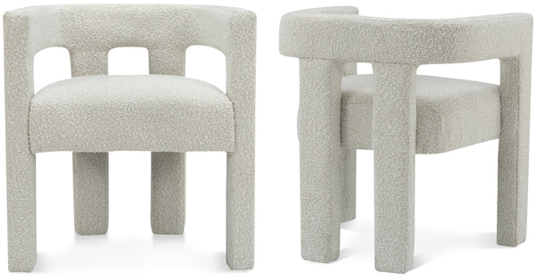 Athena Cream Boucle Fabric Accent/Dining Chair