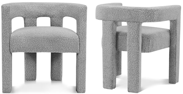 Athena Grey Boucle Fabric Accent/Dining Chair