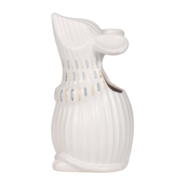 Cer, 8" Little Mouse Vase, Ivory