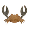 Wood, 8" Crab Deco, Brown