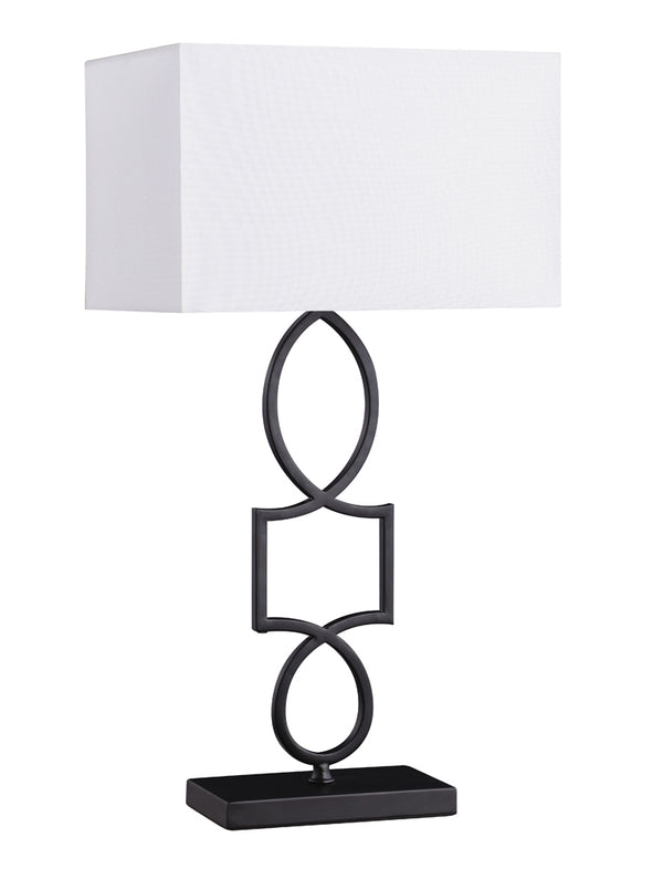 Leorio Rectangular Shade Table Lamp White and Black