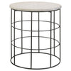 Halona Round Accent Table with Marble Top White