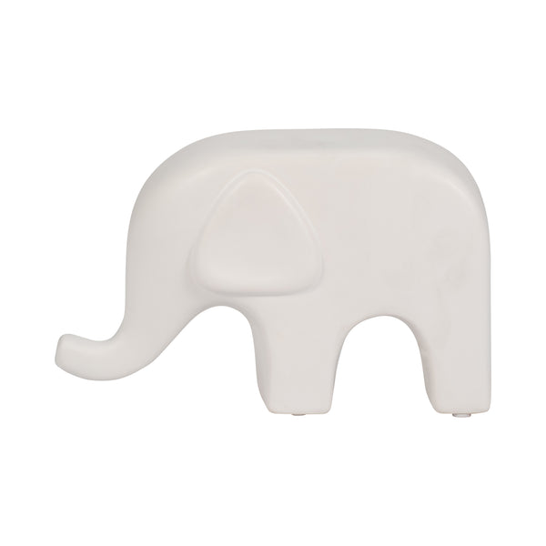 9" Big Ear Elephant, White